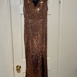 Brown Sequin Gown